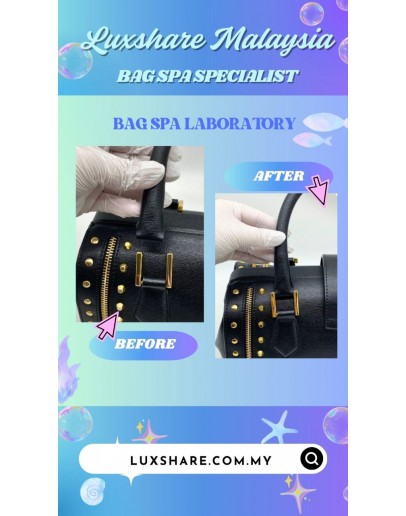 VERSACE VERSUS STUDDED LEATHER HANDBAG (BAG SPA CLEANING,HOOK REPLACEMENT)