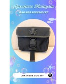 VERSACE BLACK LA MEDUSA BUCKLED MESSENGER BAG (BAG SPA CLEANING,HOOK REPLACEMENT)