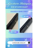 SAINT LAURENT YSL BLACK CROCODILE STAMP CLUTCH BAG (BAG SPA CLEANING,TREATMENT AND CARE)