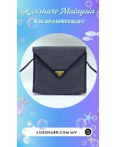 YVES SAINT LAURENT GREY BLACK CANVAS CLUTCH BAG (BAG SPA CLEANING,TREATMENT AND CARE)