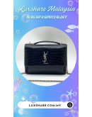 SAINT LAURENT SUNSET HANDBAG IN CROCODILE-EMBOSSED LEATHER (BAG SPA CLEANING,COLOR TOUCH UP)