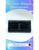 YSL YVES SAINT LAURENT CLUTCH IN BLACK CROCODILE LEATHER WITH SILVER HARDWARE" NANO RESTORE AND BAG SPA SERVICE"