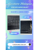 YSL YVES SAINT LAURENT CLUTCH IN BLACK CROCODILE LEATHER WITH SILVER HARDWARE" NANO RESTORE AND BAG SPA SERVICE"