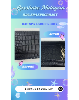 YSL YVES SAINT LAURENT CLUTCH IN BLACK CROCODILE LEATHER WITH SILVER HARDWARE" NANO RESTORE AND BAG SPA SERVICE"